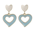 Shangjie OEM joyas Fashion Women Earrings Ins Dainty Earrings Double Color Fresh Stud Jewelry Heart Earrings
